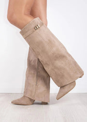 Taupe Wildleder